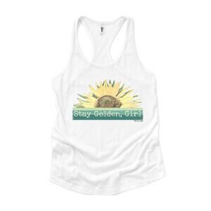 NEW WILD LUCILLE women's "stay golden, girl" graphic tank in white